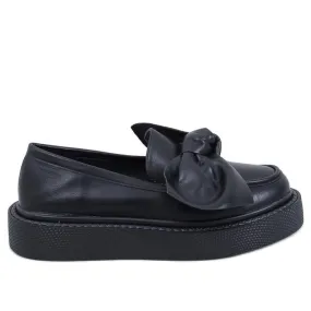 Stark Black Bow Moccasins