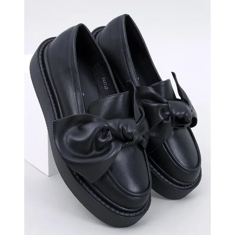 Stark Black Bow Moccasins