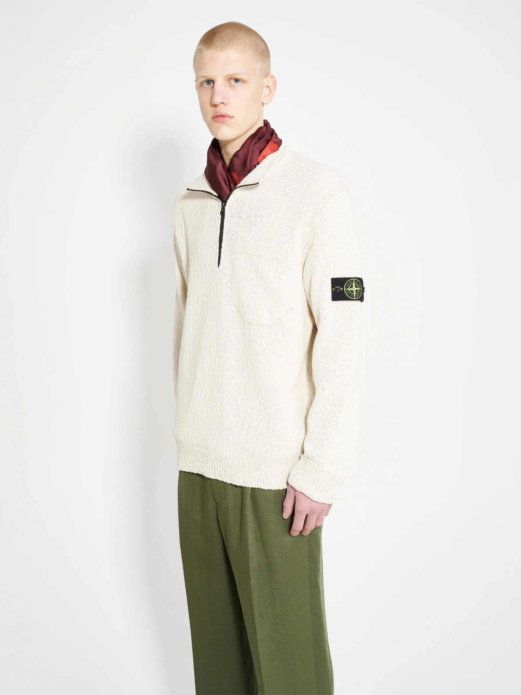 Stone Island Half Zip Knit Natural Beige