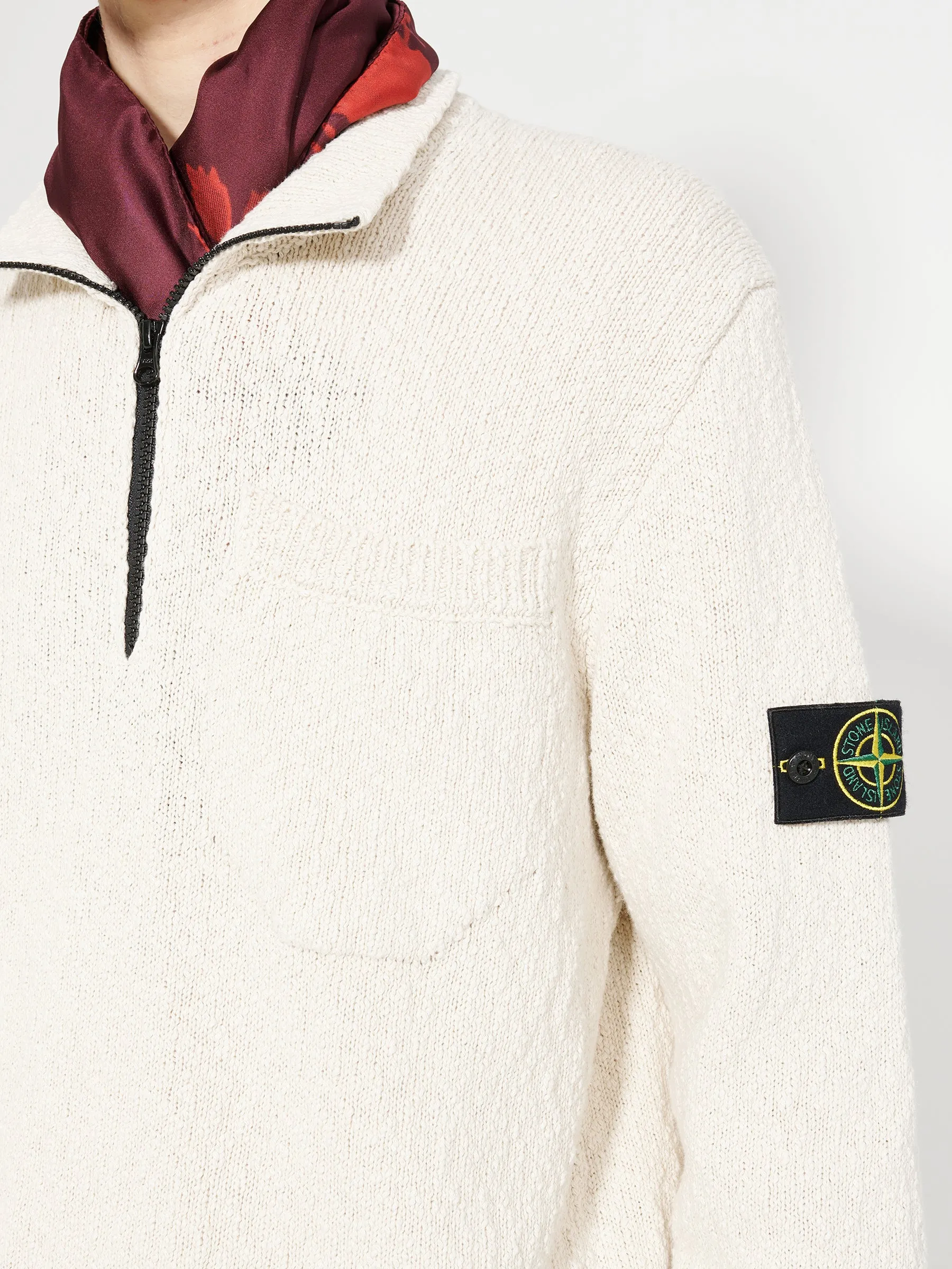 Stone Island Half Zip Knit Natural Beige