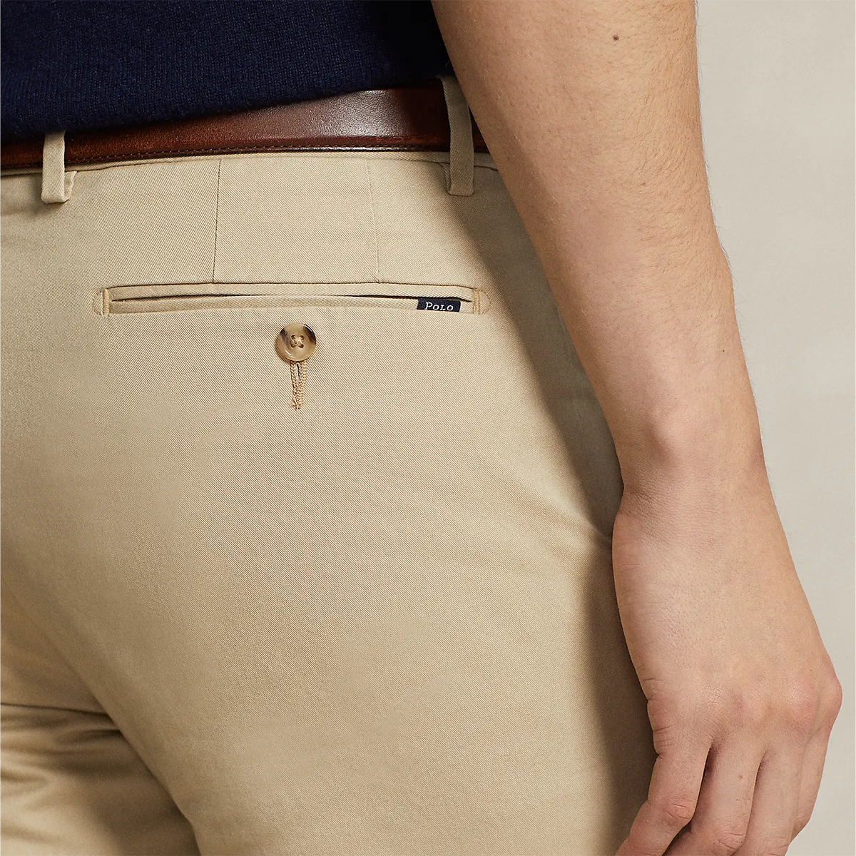 Stretch Slim Fit Chino Shorts in Beige by Ralph Lauren