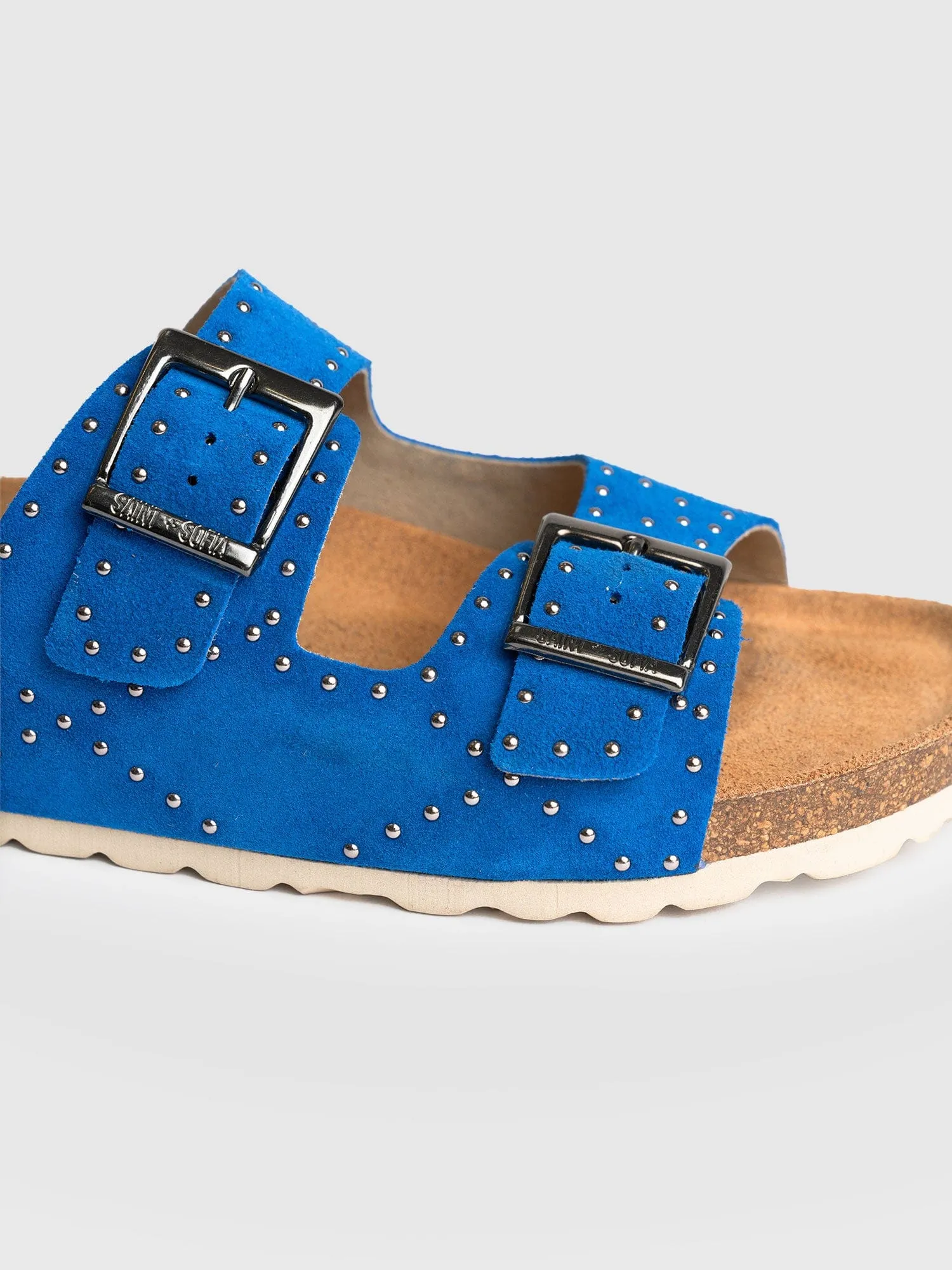 Studded Sutton Slides - Blue