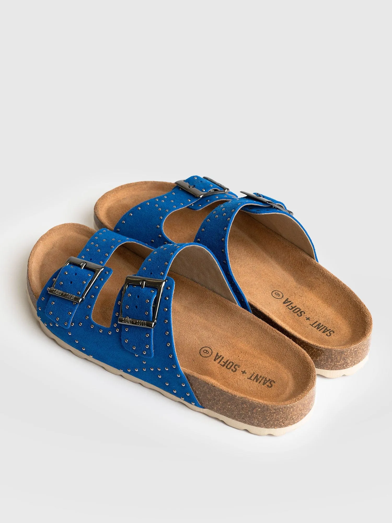 Studded Sutton Slides - Blue