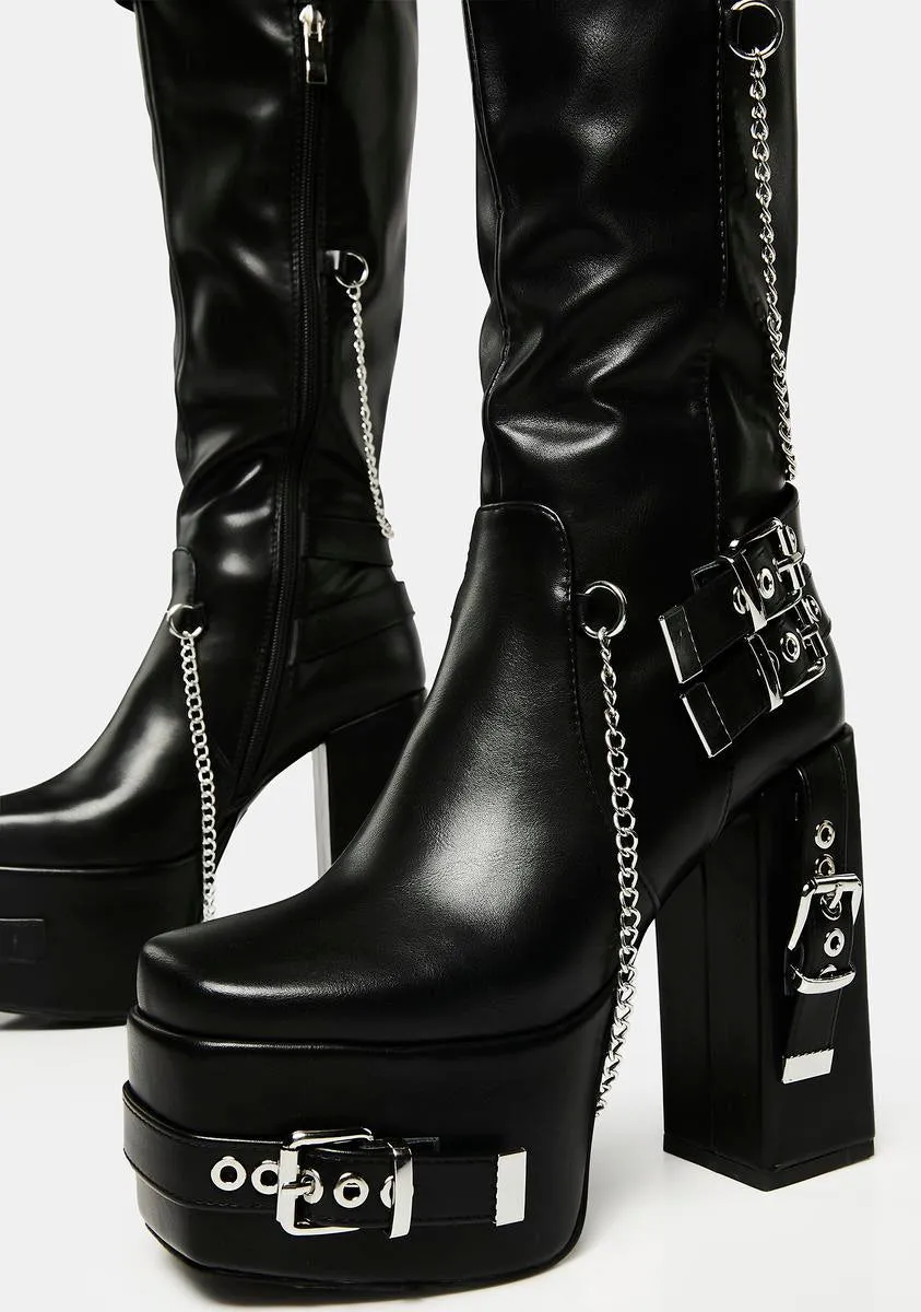 Stylish Buckled Platform Footwear