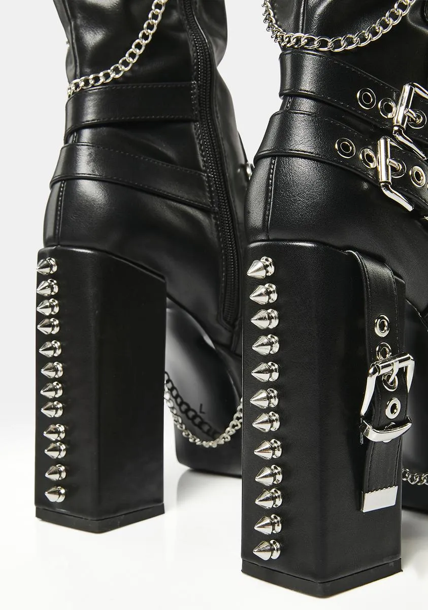 Stylish Buckled Platform Footwear