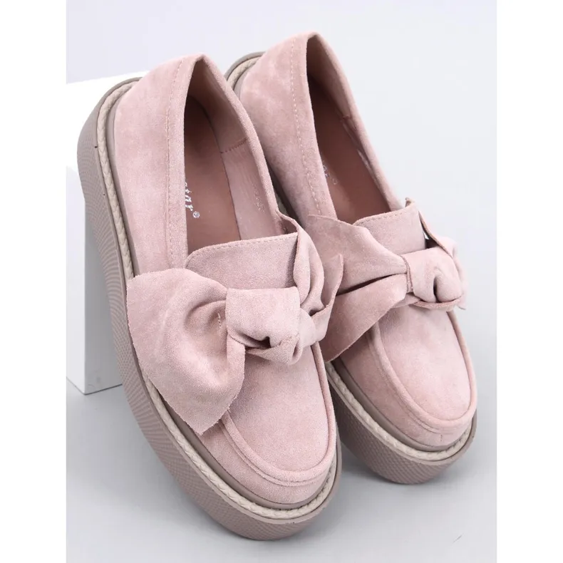 Suede Tempelton Pink Bow Moccasins