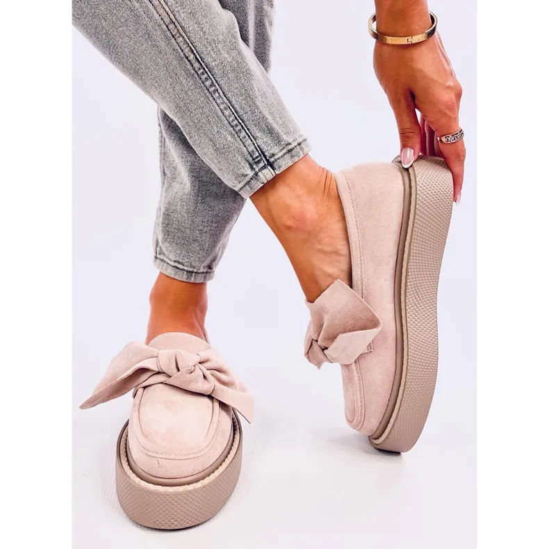 Suede Tempelton Pink Bow Moccasins