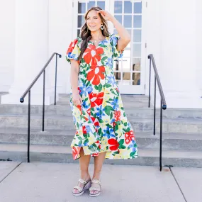 Summer Sunrise Dress, Off White Mix