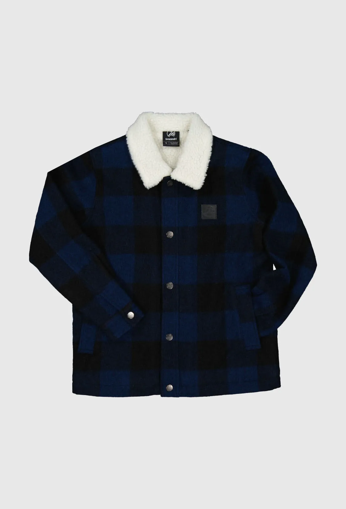 Swanndri Children's Long Point Jacket - Pacific Check, Sherpa-Lined.