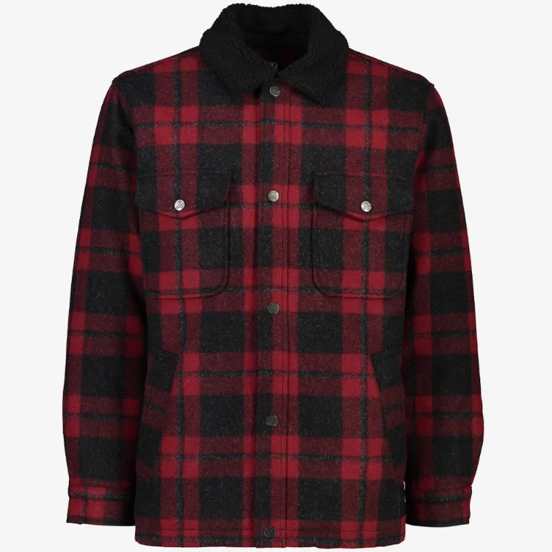 Swanndri Kaituna Sherpa Lined Jacket for Men - Merlot Check