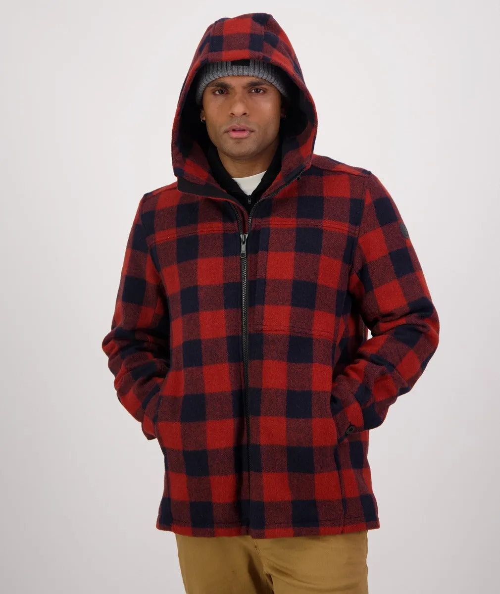 Swanndri Men's Hudson Hoodie - Burnt Merlot Check: Best Deals