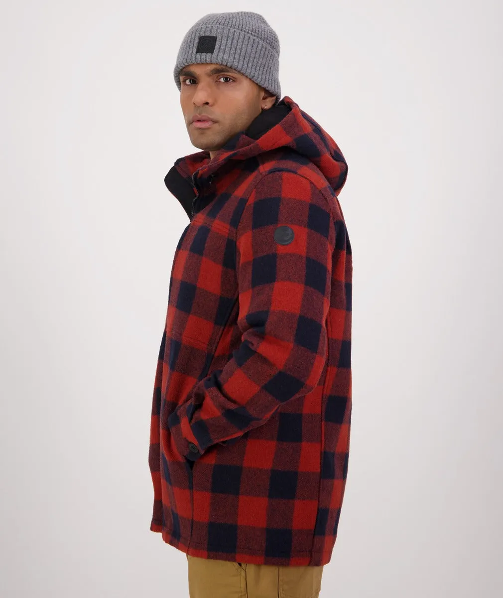 Swanndri Men's Hudson Hoodie - Burnt Merlot Check: Best Deals