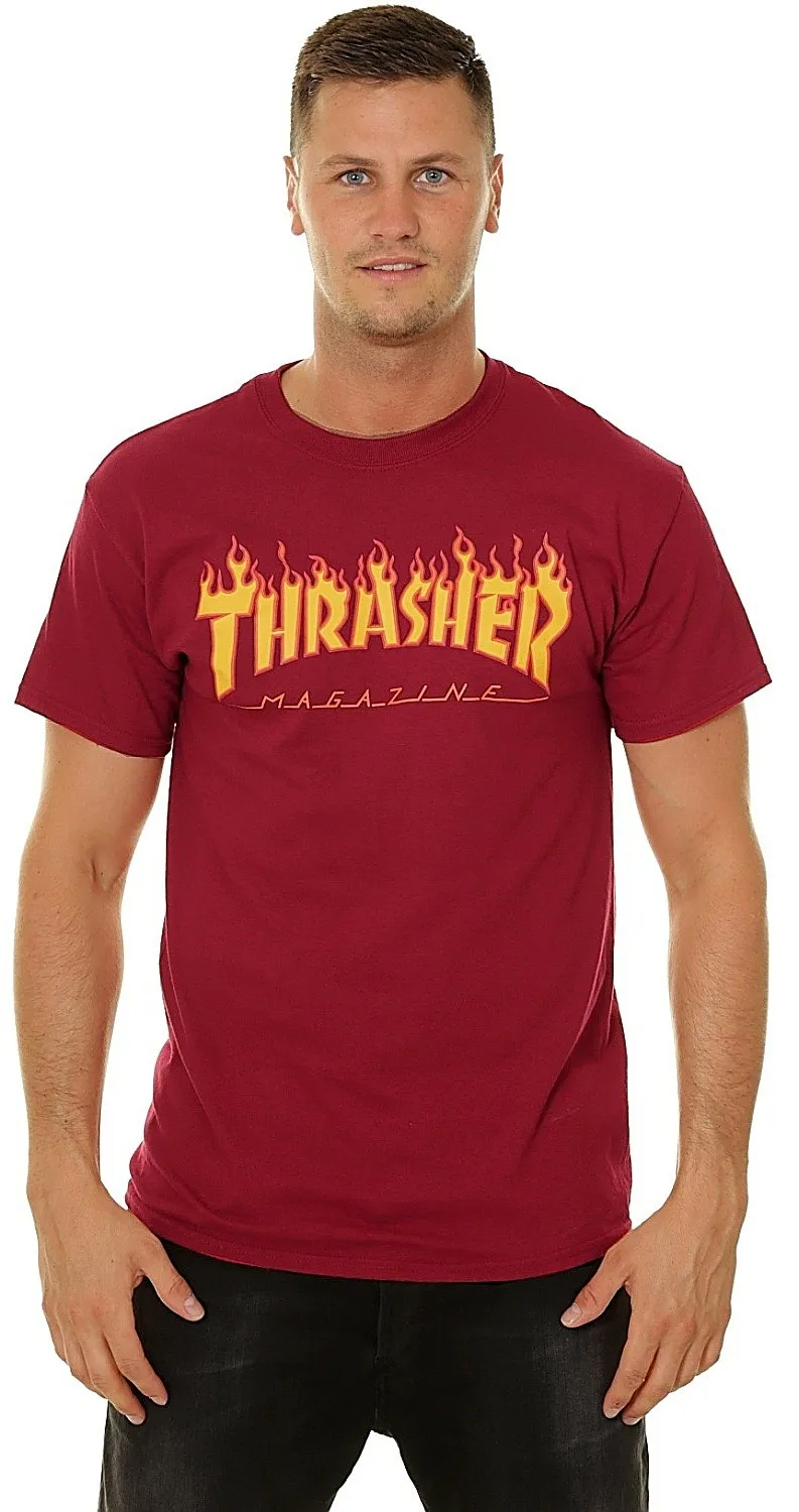 T-Shirt Thrasher Flame Logo - Cardinal - men´s