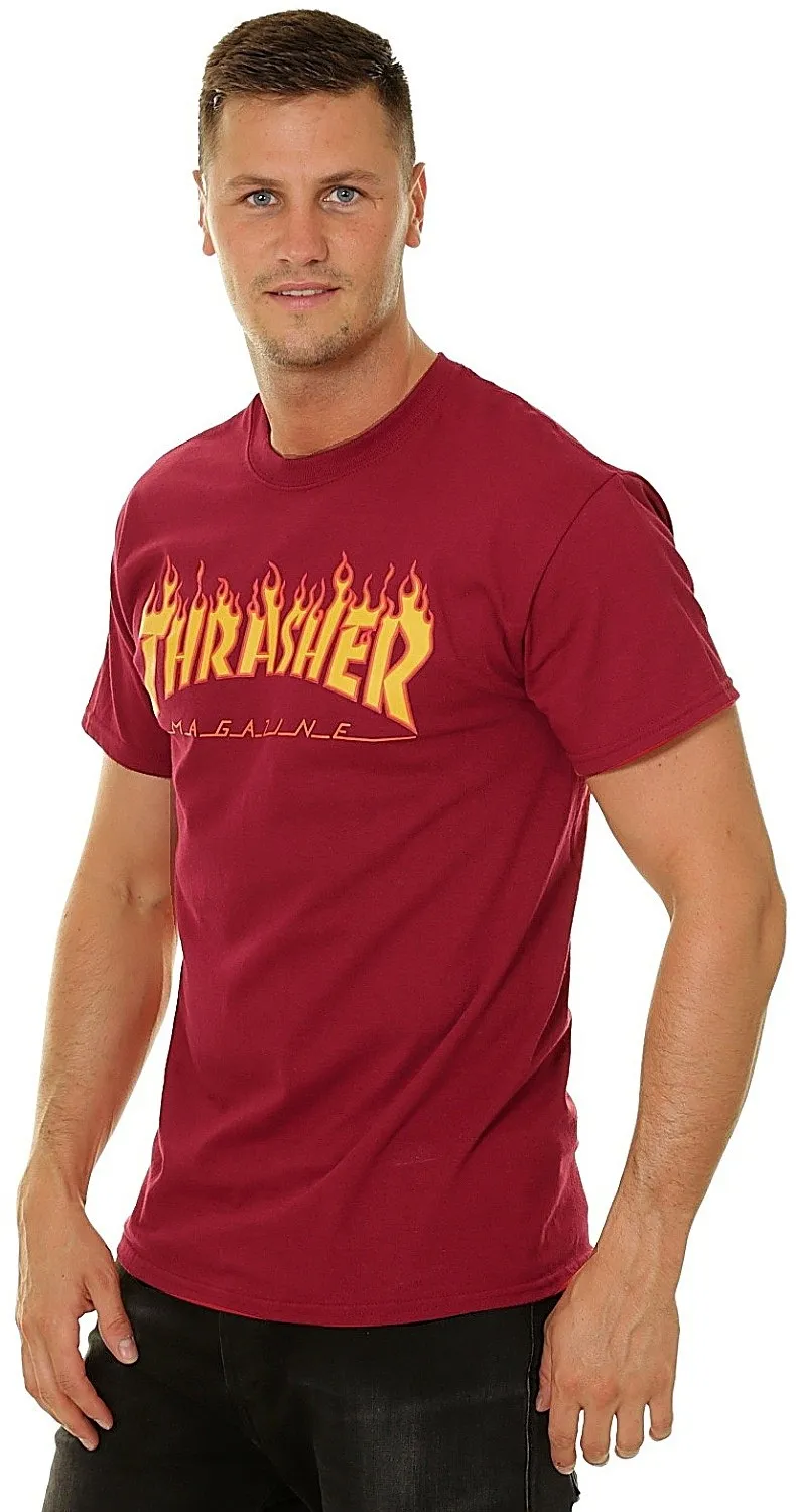 T-Shirt Thrasher Flame Logo - Cardinal - men´s