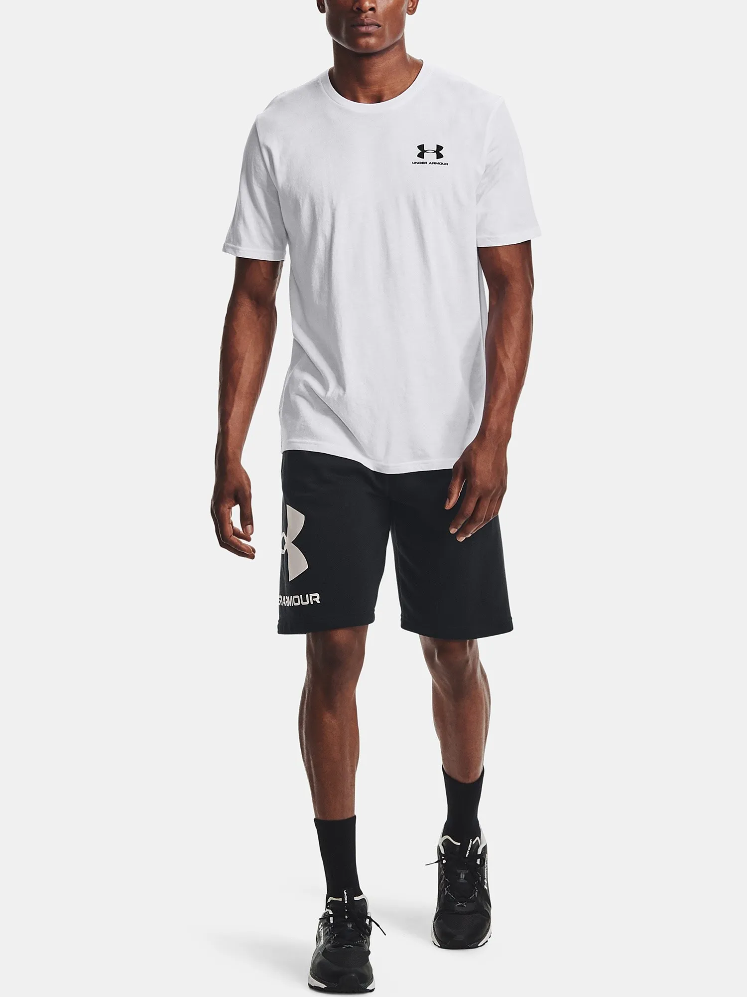 T-Shirt Under Armour Sportstyle Left Chest - White/Black - men´s