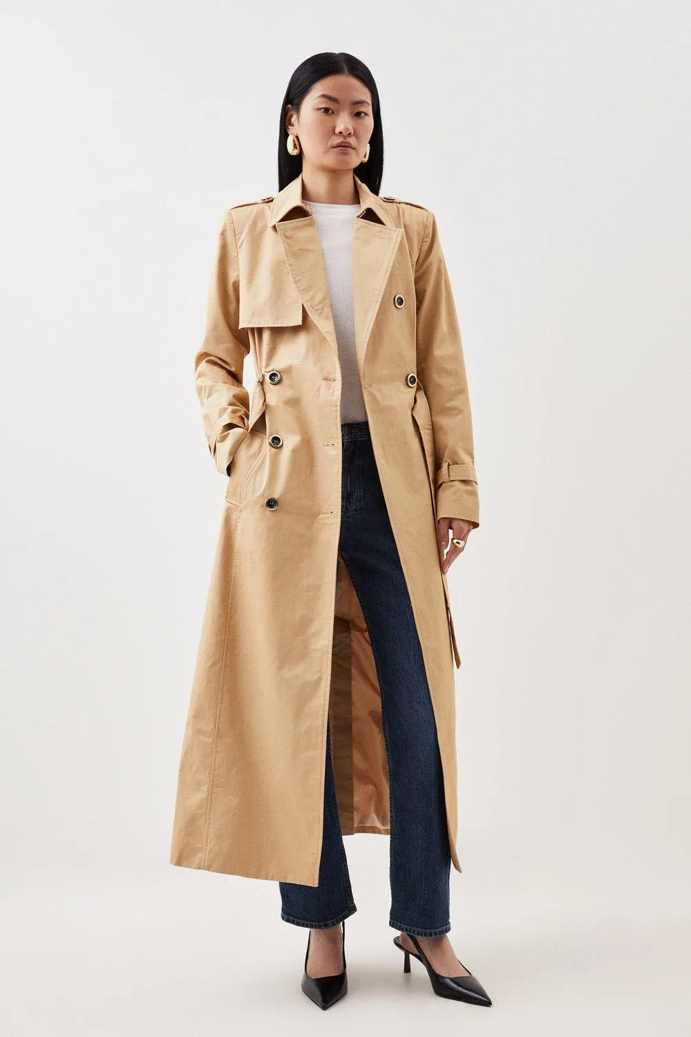 Karen Millen's Classic Belted Trench Coat