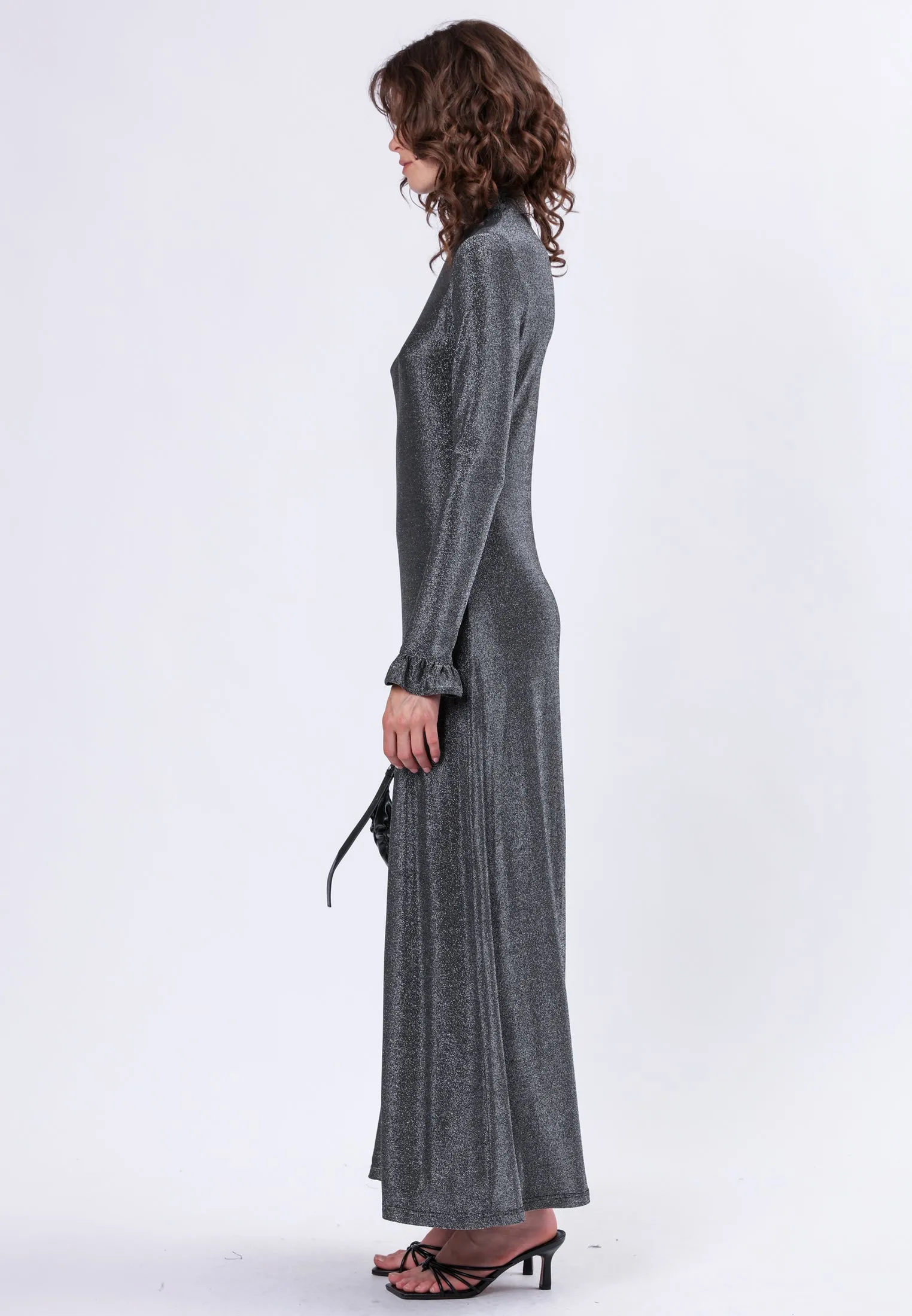 TANZANITE MAXI DRESS GUN METAL