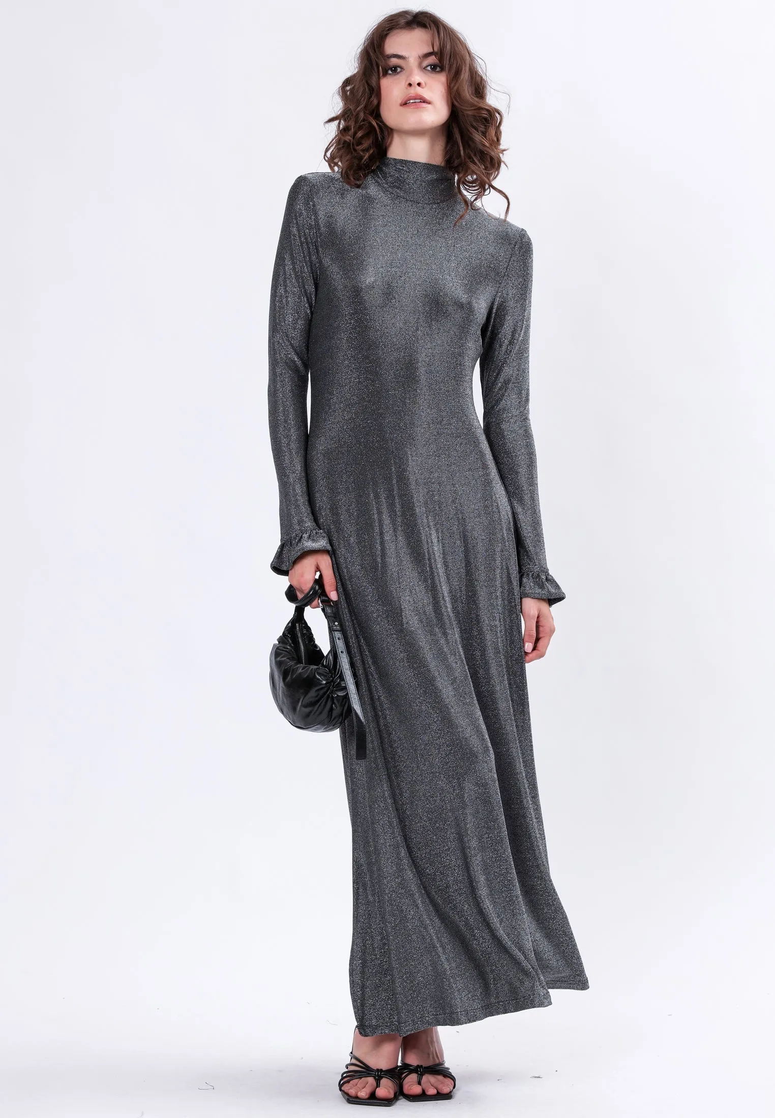 TANZANITE MAXI DRESS GUN METAL