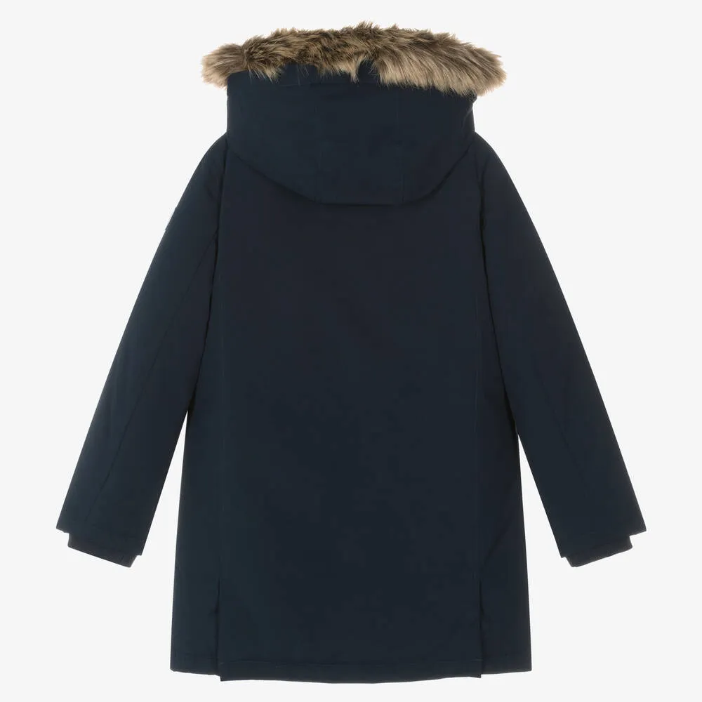 Navy Blue Down-Padded Coat