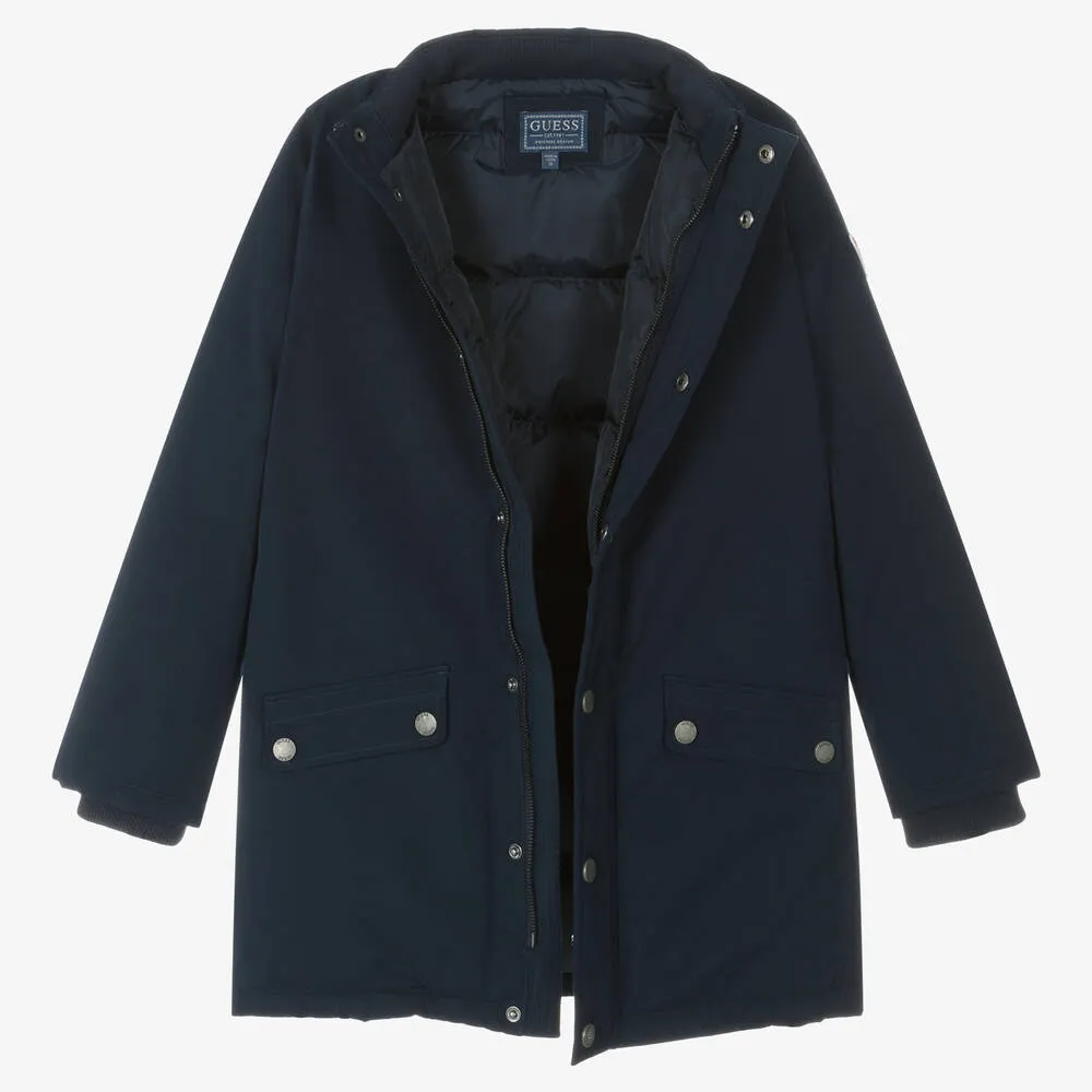 Navy Blue Down-Padded Coat