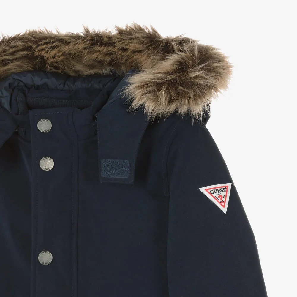 Navy Blue Down-Padded Coat