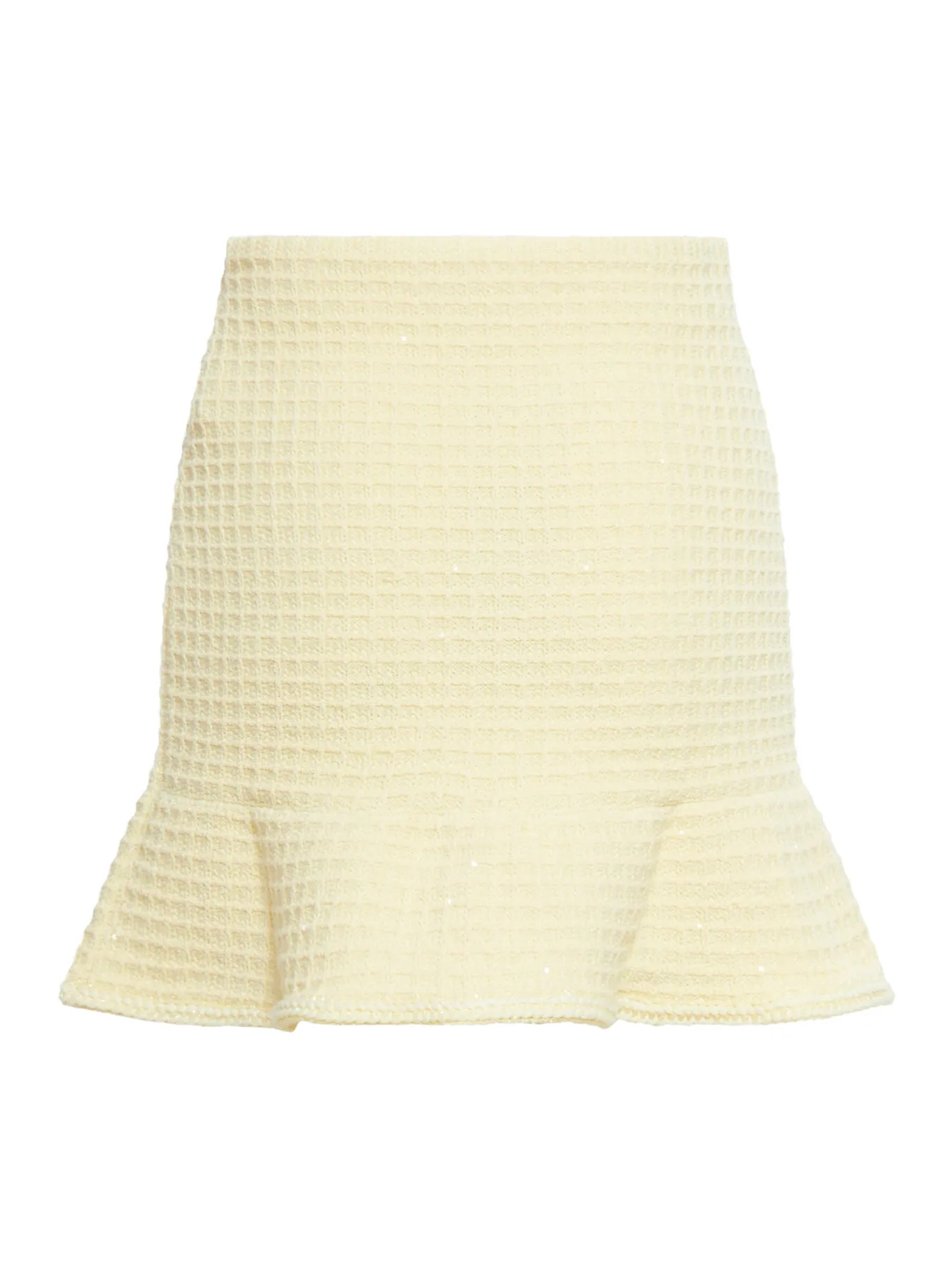 Textured Yellow Knit Skirt