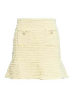 Textured Yellow Knit Skirt