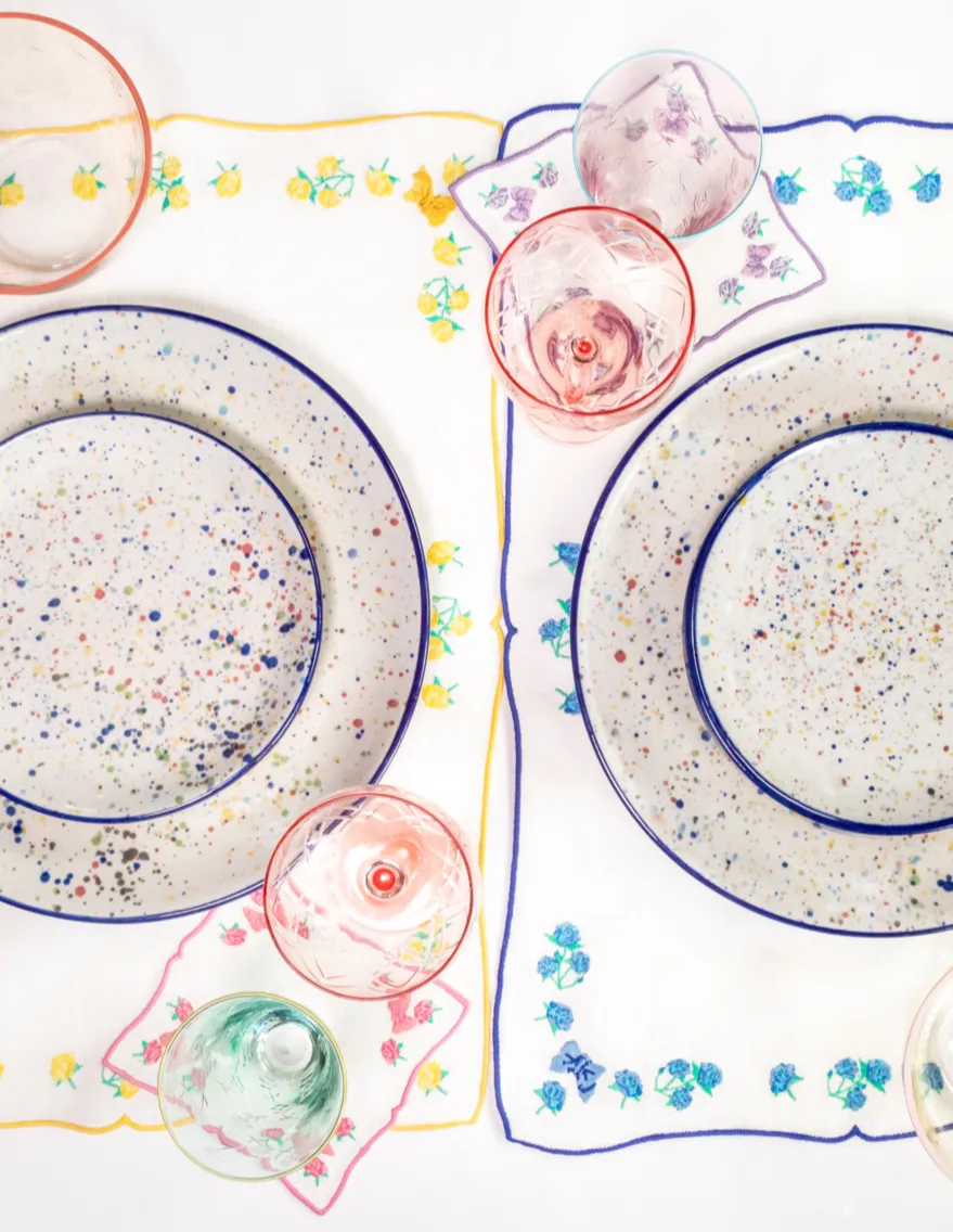 The Everyday Dessert Plate, Set of 4 - Confetti Splatter / Ceramic