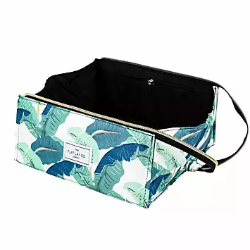 The Flat Lay Co. Tropical Leaves Open Flat Makeup Box Bag | Kaleidoscope