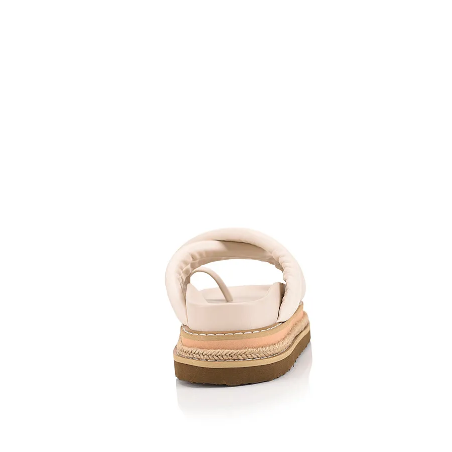 Thelma Flatform Slides - Bone White