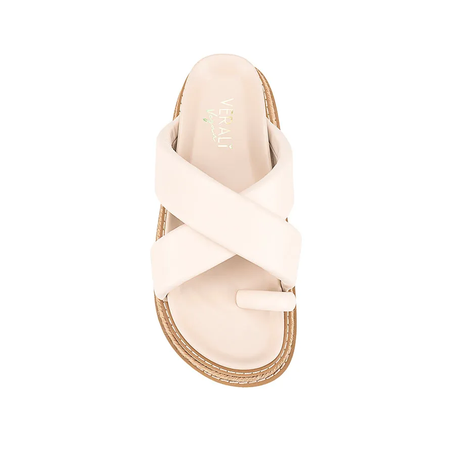 Thelma Flatform Slides - Bone White