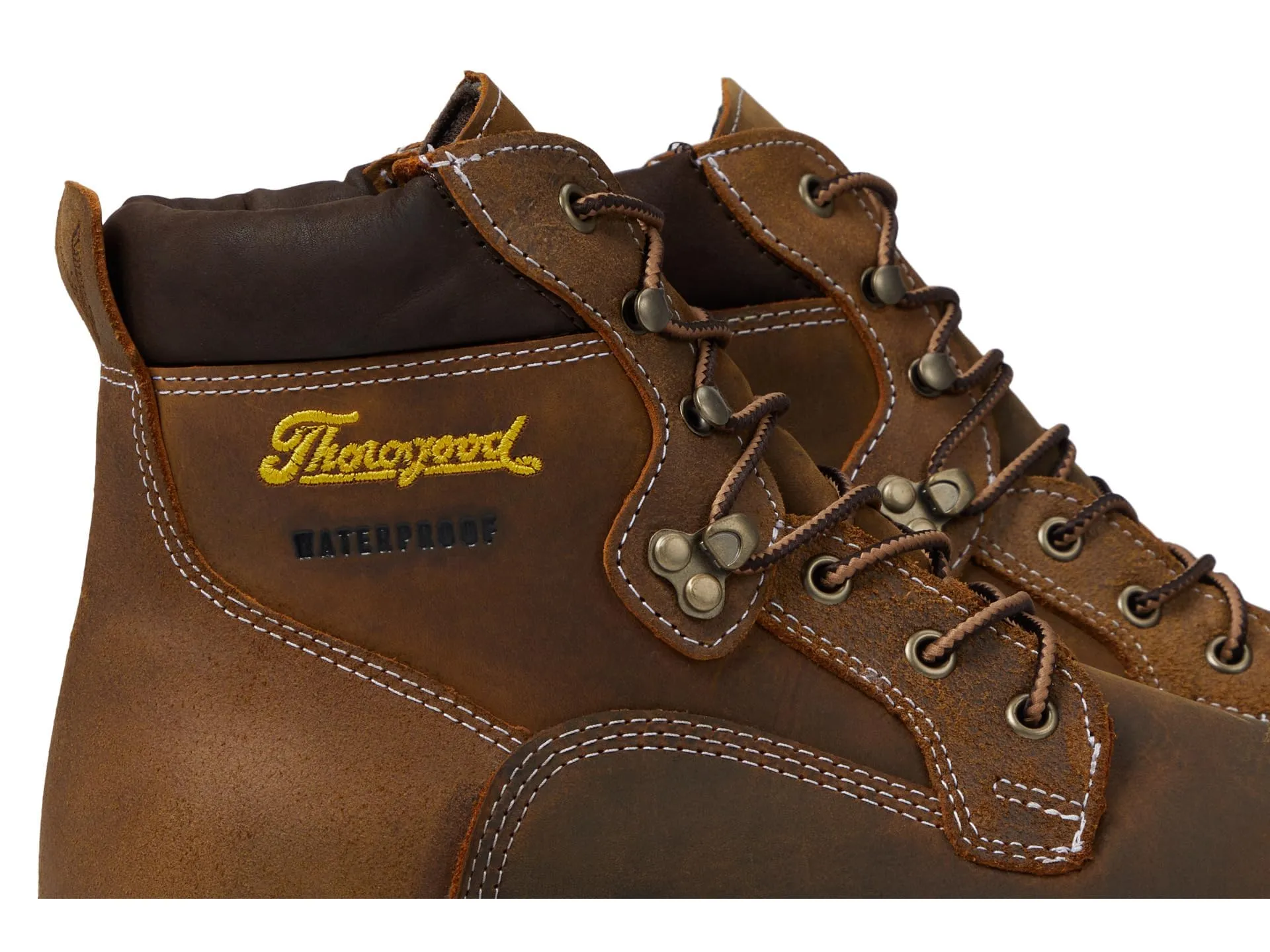 Thorogood Men's Waterproof Work Boot with Safety Toe and 90 Heel - Crazy Horse Round