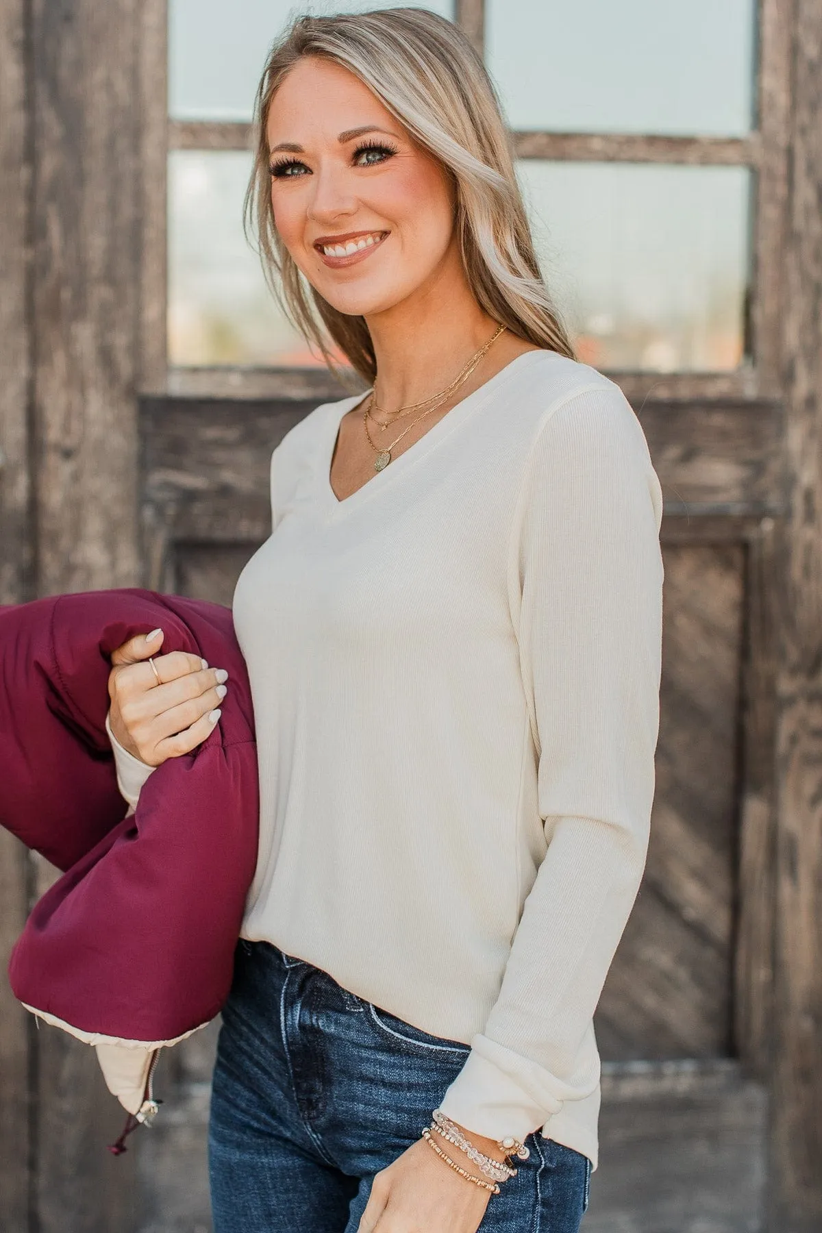 Elegant Ivory Knit Top