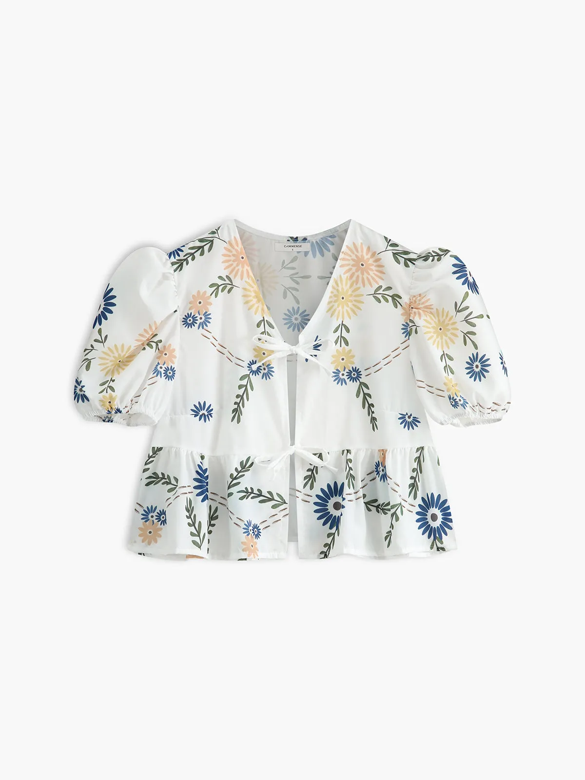 Tie Front Floral T-Shirt