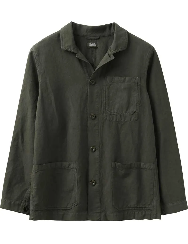 Toast Arlo Garment Dyed Herringbone Jacket Dark Moss