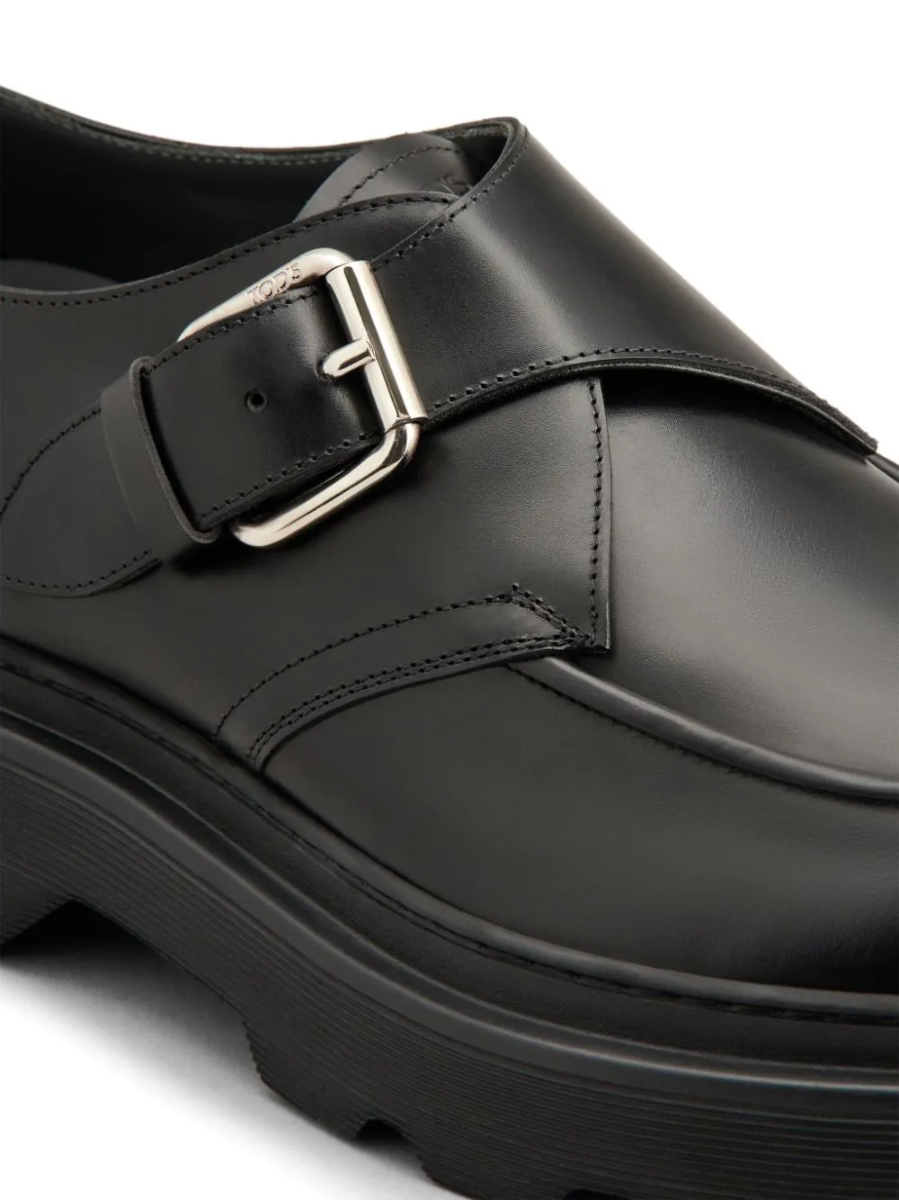 TOD'S Sleek Leather Monk Strap Moccasins