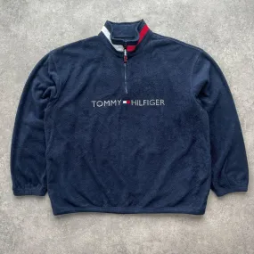 Tommy Hilfiger 90s 1/4 Zip Fleece Jacket Size Large - Vintage Oversized Outerwear