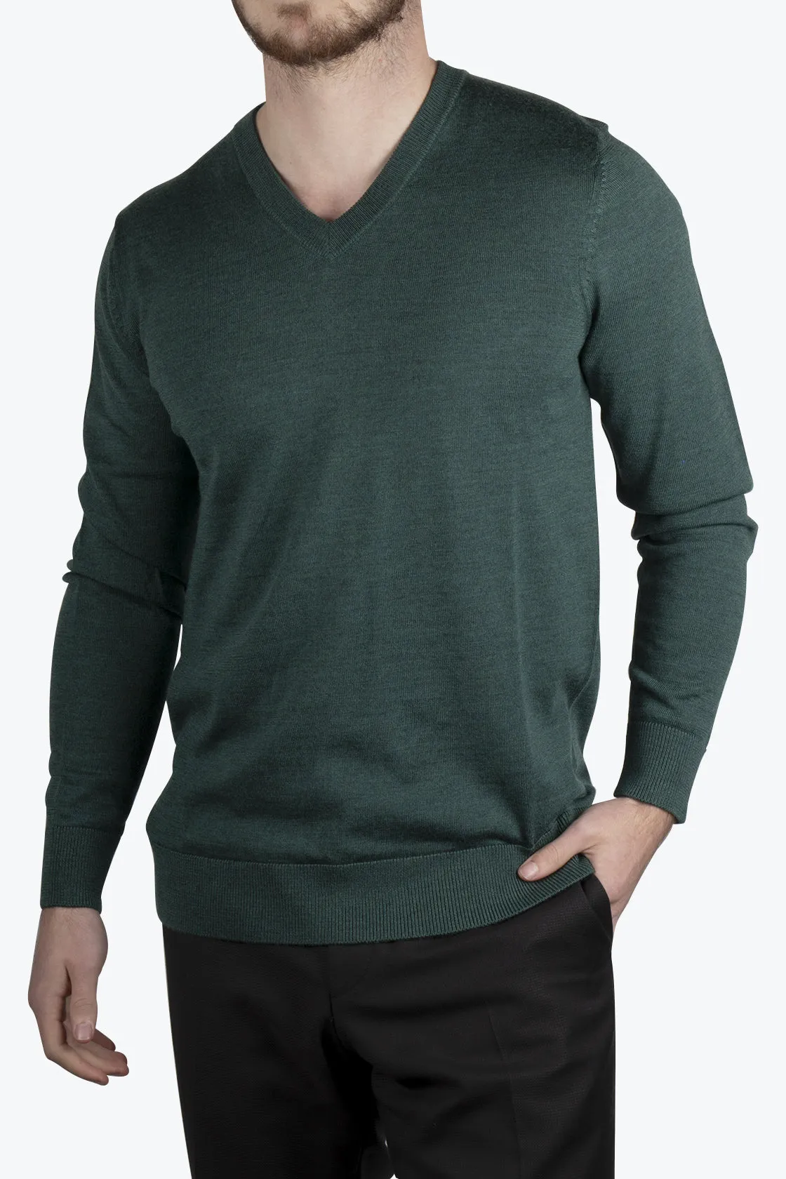 Toorallie Fine V-Neck Knit Forest