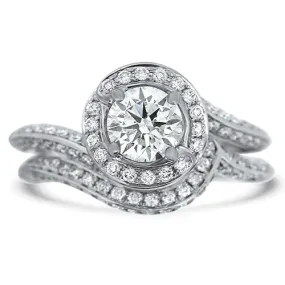 Tulip Halo Diamond Wedding Set