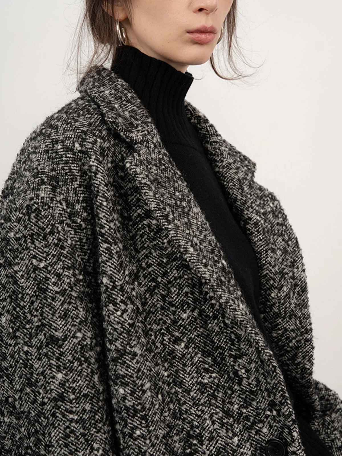 Tweed Boucle Wool Coat