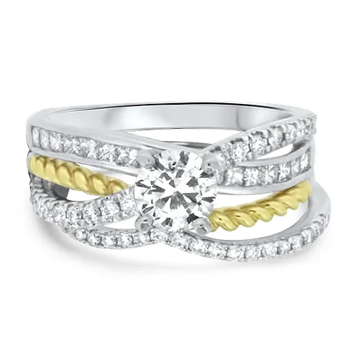 Two Tone Diamond Wedding Set