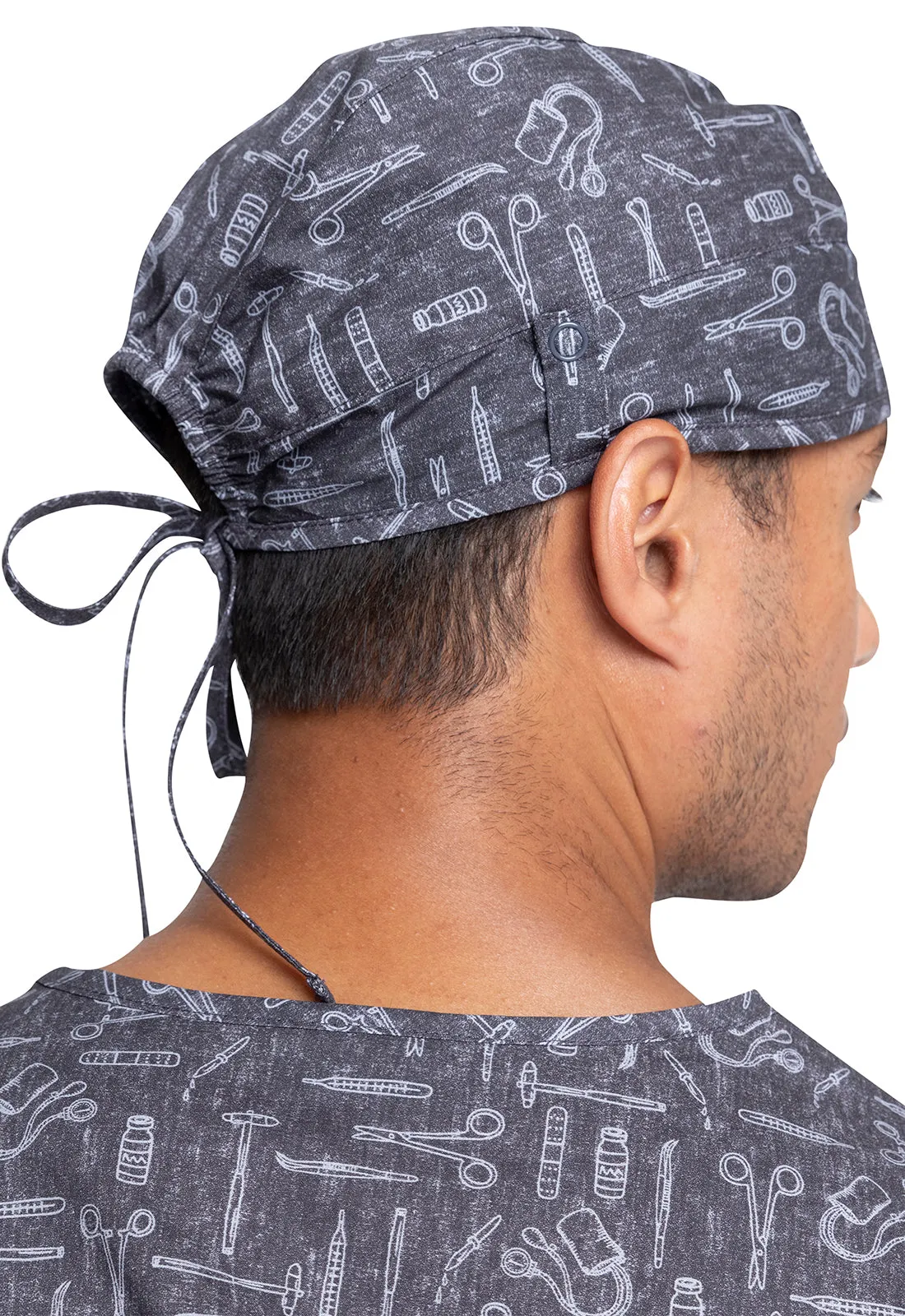 Print Scrub Hat for All Genders with Instrumental Design