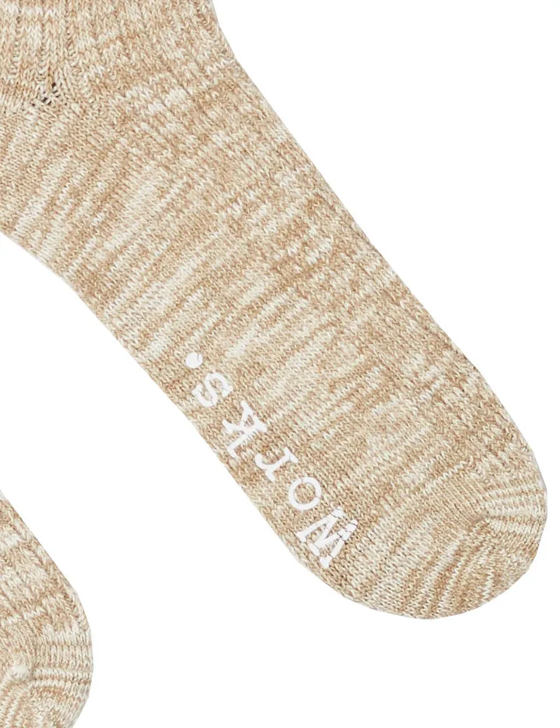 Universal Works Slub Socks Dark Sand Knit