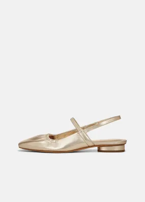 Venice Metallic Leather Slingback Flat