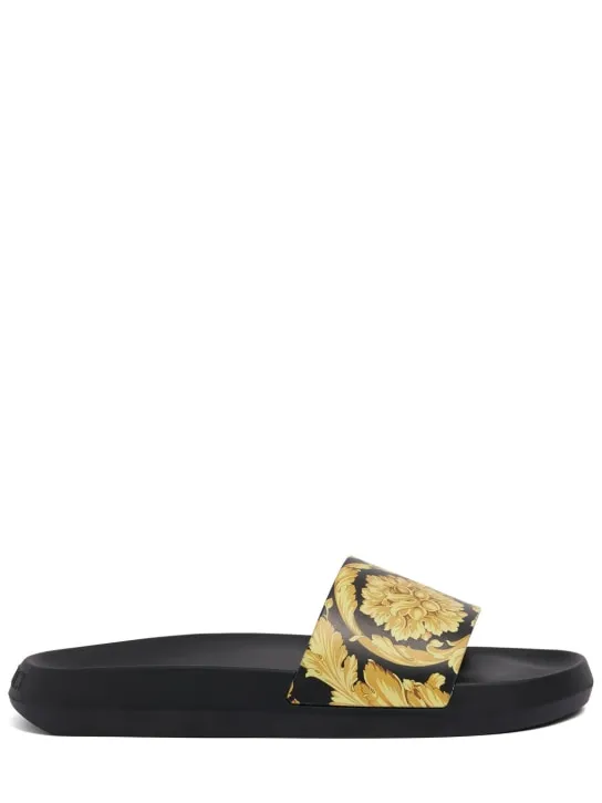 Versace   Baroque print rubber slide sandals 