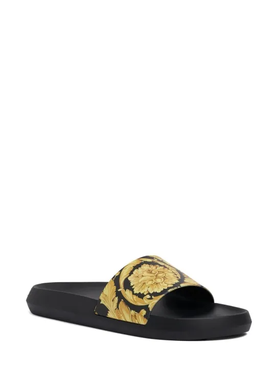 Versace   Baroque print rubber slide sandals 