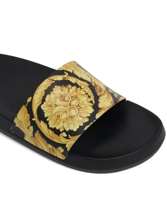 Versace   Baroque print rubber slide sandals 