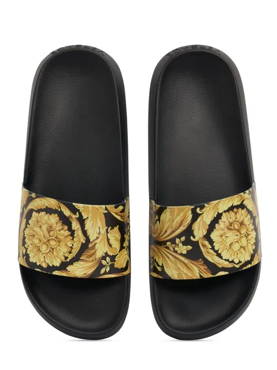 Versace   Baroque print rubber slide sandals 