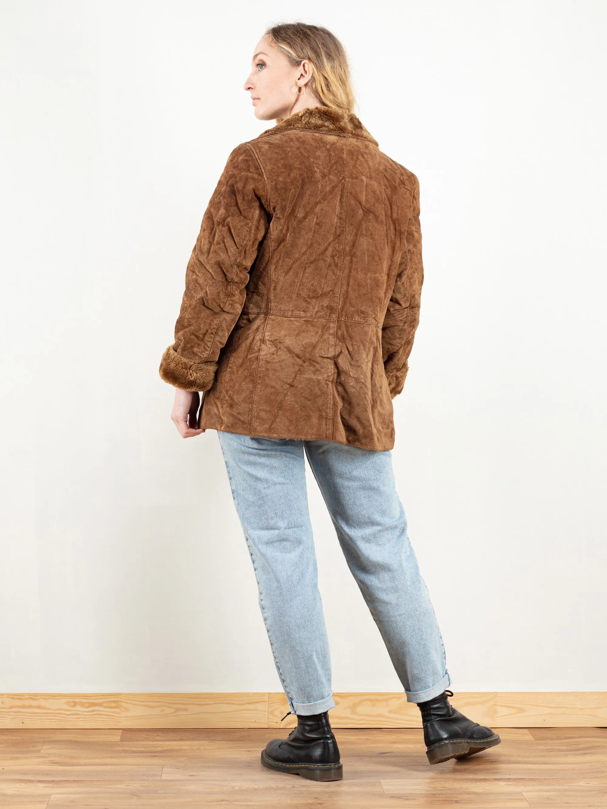 Vintage 70's Women Brown Sherpa Jacket