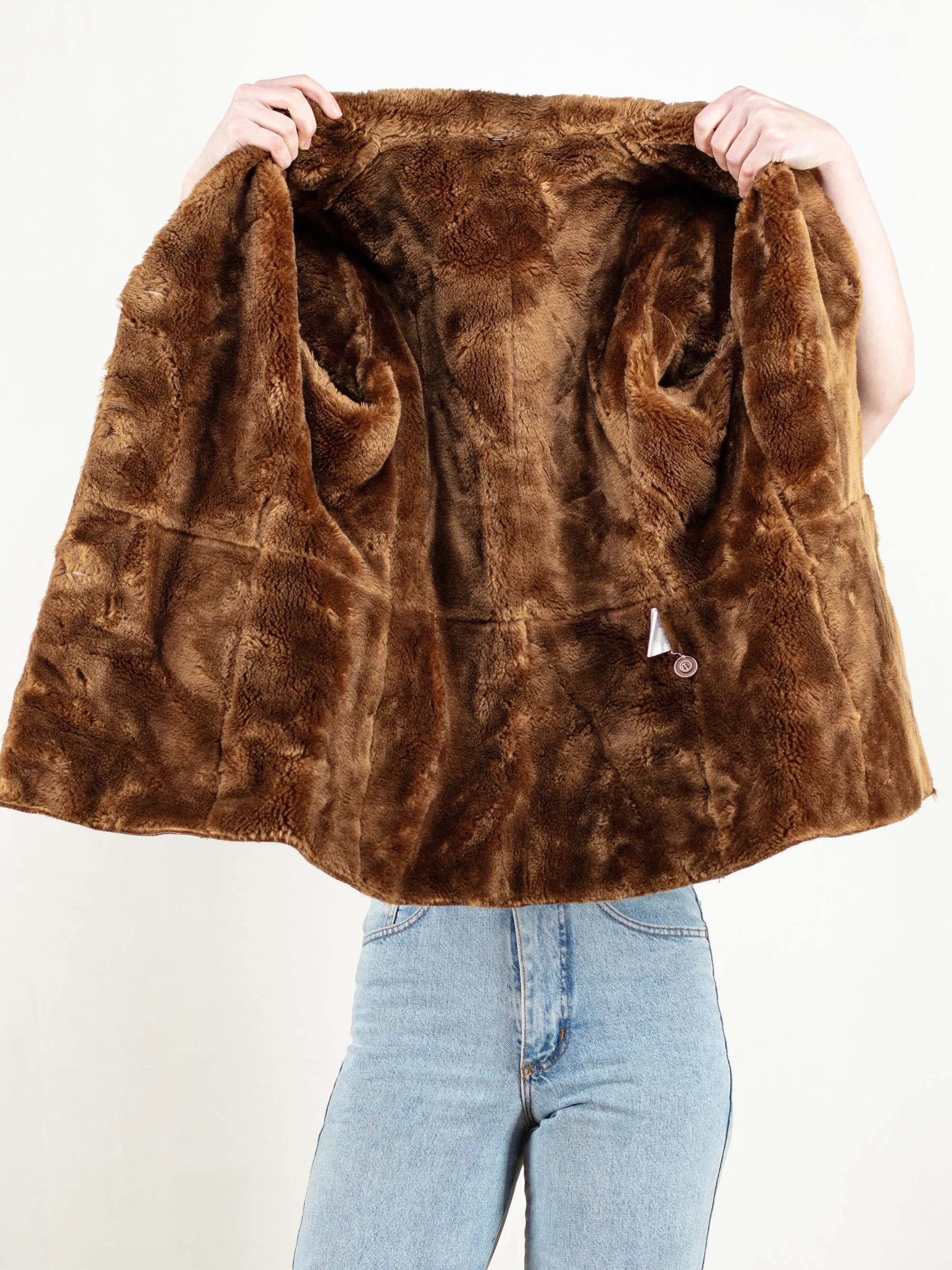 Vintage 70's Women Brown Sherpa Jacket